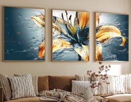 Wallity Huhu219 Cuadro Decorativo Enmarcado 50 x 70 cm (3 Piezas)